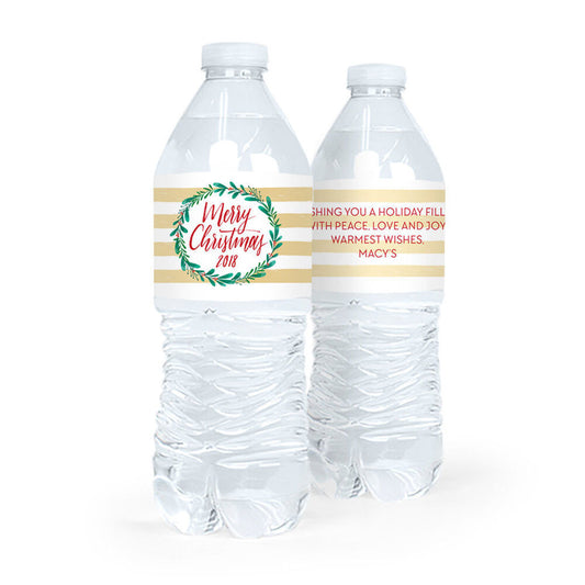Personalized A Chic Christmas Water Bottle Labels (5 Labels)
