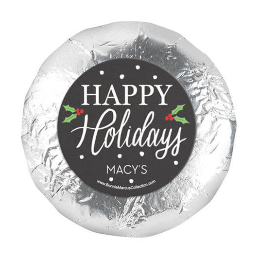 Personalized Christmas Snowy Santa 1.25" Stickers (48 Stickers)
