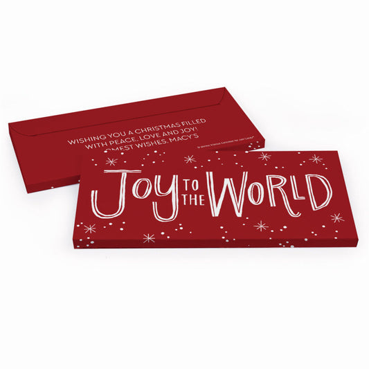 Deluxe Personalized Joy to the World Christmas Candy Bar Favor Box