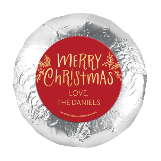 Personalized Christmas Joyful Gold 1.25" Stickers (48 Stickers)