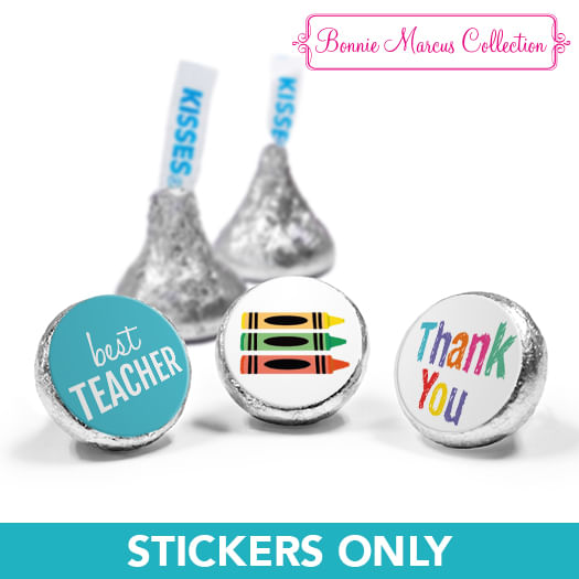 Teacher Appreciation Colorful Thank You 3/4" Sticker (108 Stickers)