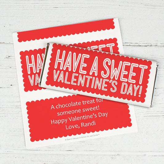 Bonnie Marcus Personalized Valentine's Day Red Sweet Treat Chocolate Bar Wrapper