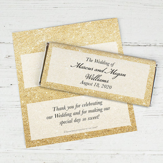 Personalized Bonnie Marcus Wedding All That Glitters Chocolate Bar Wrappers Only