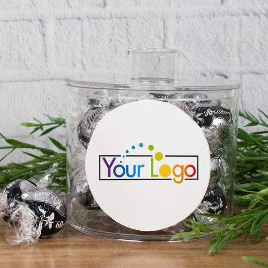 Custom Business Lindor Truffles Short Canister Gift - Add Your Logo