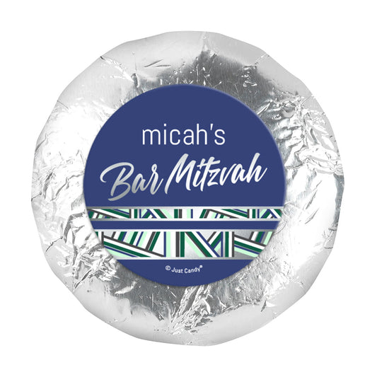 Personalized Bar Mitzvah Symbolic Stripes 1.25" Sticker (48 Stickers)