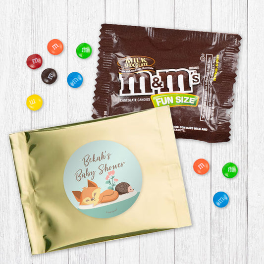 Personalized Baby Shower Woodland Buddies Candy Favor Bag - M&Ms or Skittles