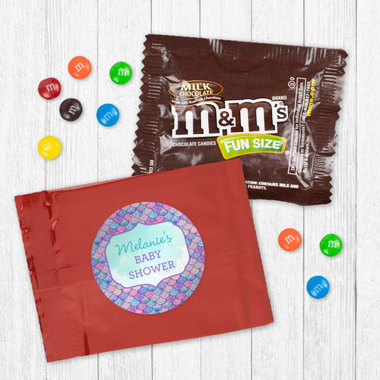 Personalized Baby Shower Mermaid Candy Favor Bag - M&Ms or Skittles