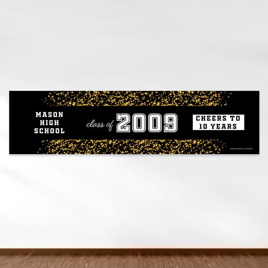 Personalized School Sparkle Class Reunion 5 Ft. Banner