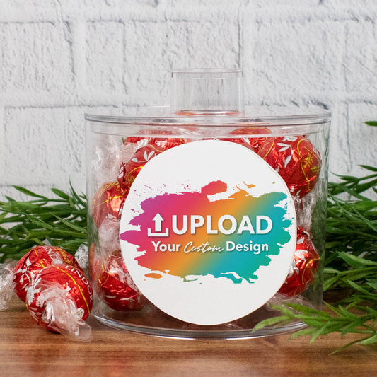 Custom Lindor Truffles Short Canister Gift - Add Your Artwork