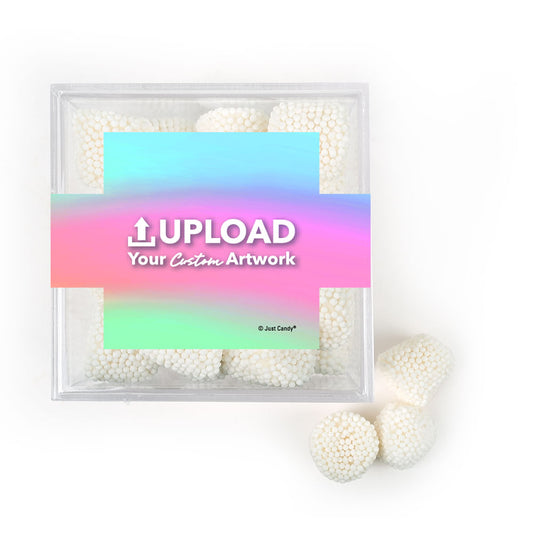 Custom Add Your Artwork JUST CANDY® favor cube with Jelly Belly Gumdrops