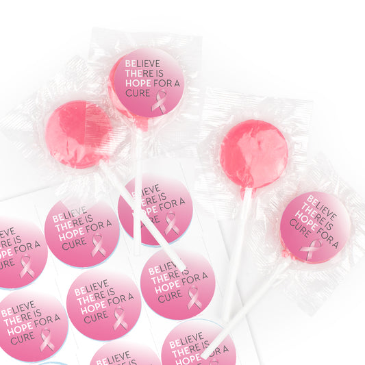 DIY Breast Cancer Awareness Stickers & Lollipop (130ct) - Be the Hope