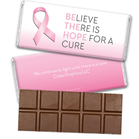 Personalized Breast Cancer Awareness Be the Hope Belgian Chocolate Bar & Wrapper