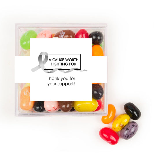 Personalized Awareness Ribbon JUST CANDY® favor cube with Jelly Belly Jelly Beans