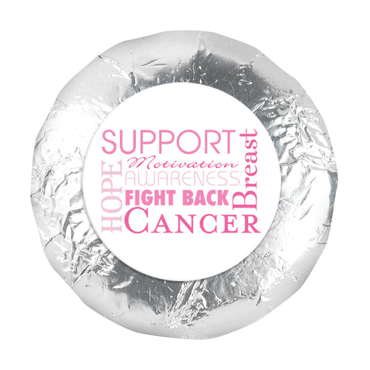 Personalized Breast Cancer Awareness Strength in Words 1.25" Stickers (48 Stickers)
