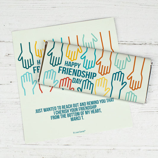 Personalized Happy Friendship Day Helping Hands Chocolate Bar Wrappers
