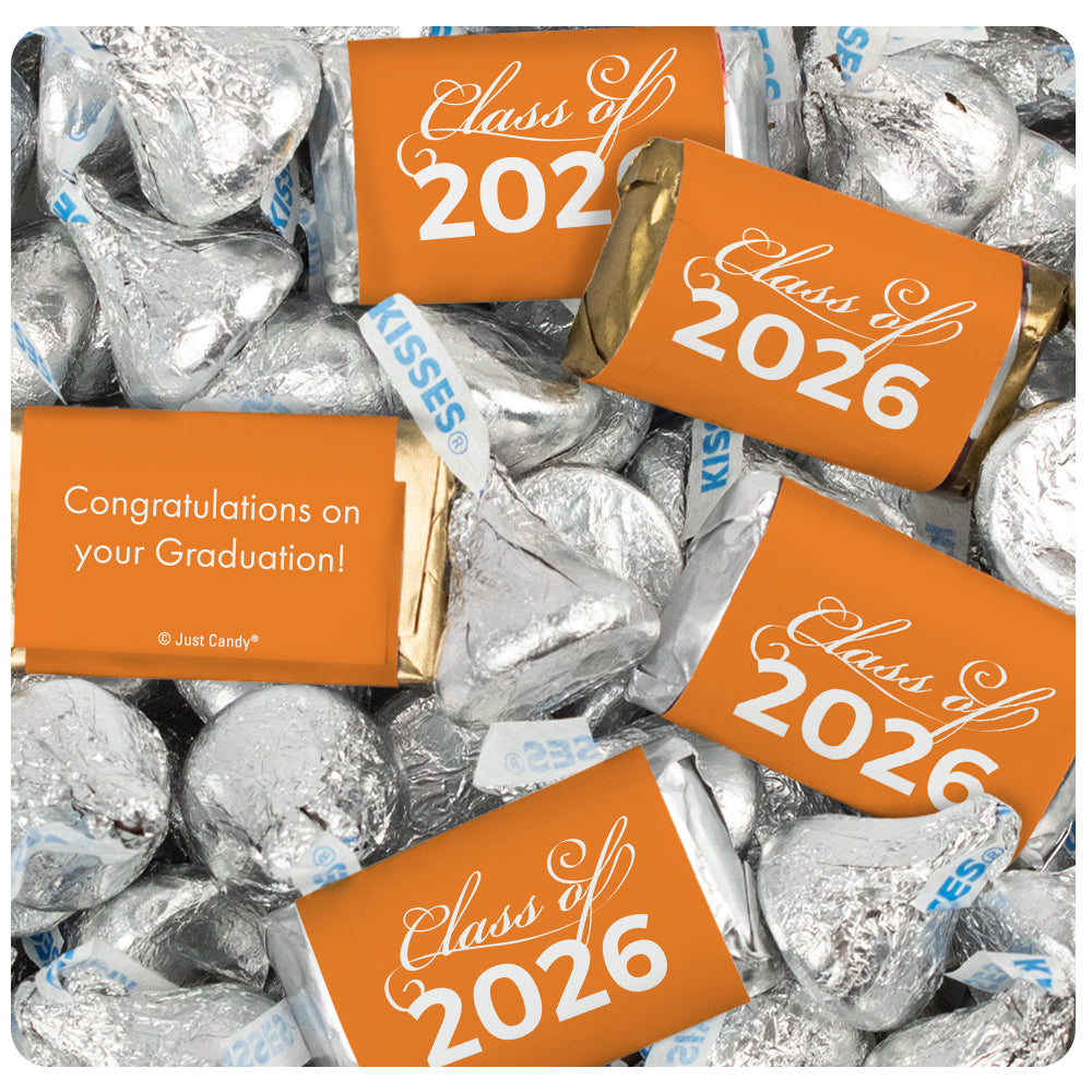 Graduation Orange Candy Hershey's Kisses & Hershey's Miniatures