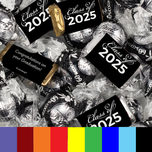 Graduation Chocolate Mix - Hershey's Miniatures and Lindor Truffles 65 Pieces - All Colors