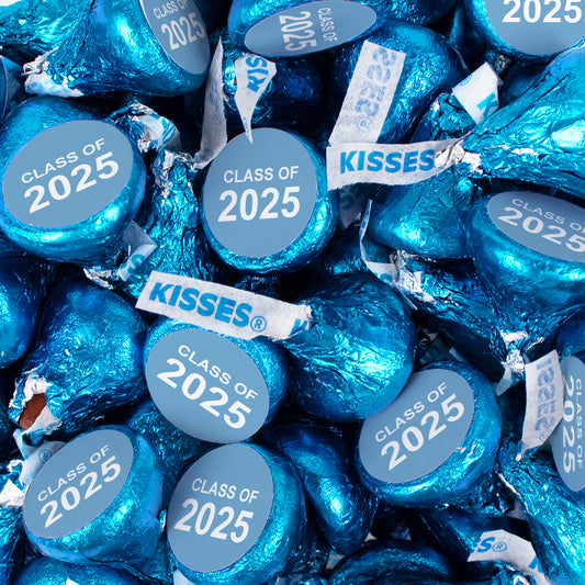 Assembled Light Blue Graduation Class of Hershey's Kisses Candy 13.6oz Bag 85ct