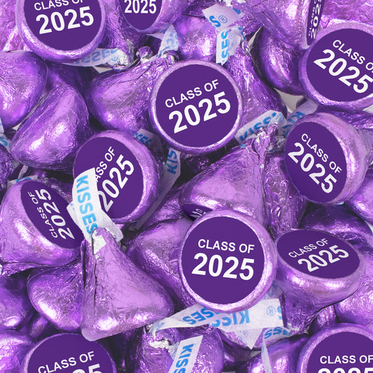 Assembled Purple Graduation Class of Hershey's Kisses Candy 13.6oz Bag 85ct