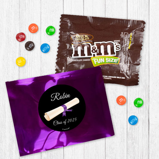 Personalized Graduation Scroll Candy Favor Bag - M&Ms or Skittles