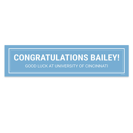 Personalized Solid Color Light Blue Graduation 5 Ft. Banner