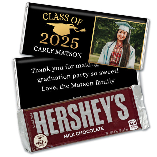 Personalized Golden Graduation Cap Hershey's Milk Chocolate Bar