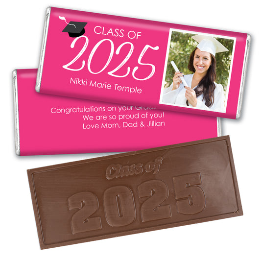 Personalized Graduation with Photo Embossed Chocolate Bar - Solid Color