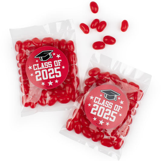Personalized Graduation Candy Bag with Jelly Beans - Hats Off!