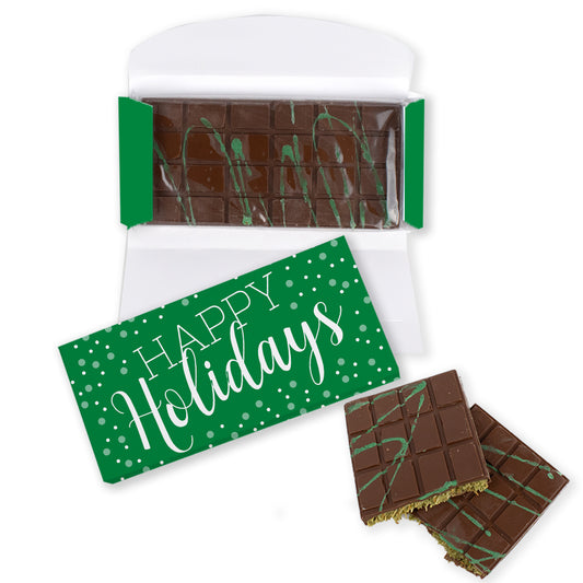 Personalized Happy Holidays Dubai Chocolate Bar 7.4oz