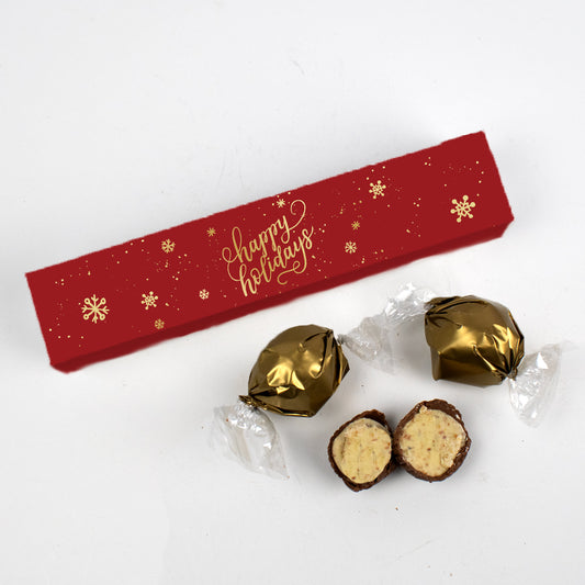 Happy Holidays Dubai Chocolate Truffle Favor Box