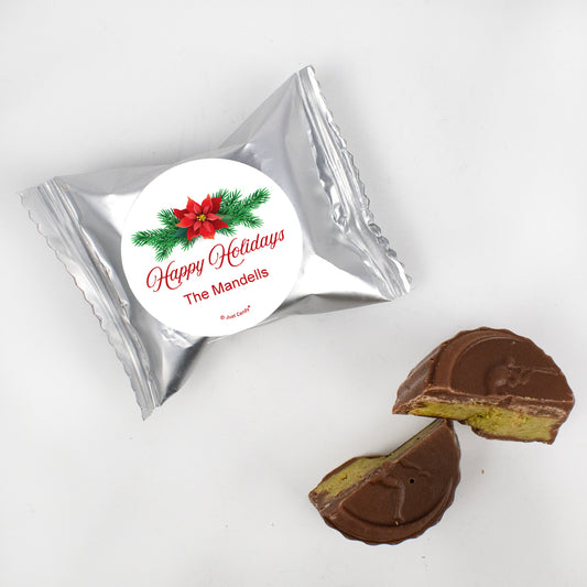 Personalized Happy Holidays Dubai Chocolate Truffle - Holly