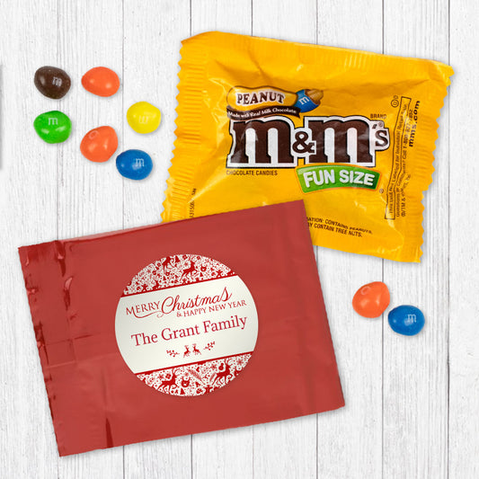 Personalized Iconic Christmas Candy Favor Bag - M&Ms or Skittles