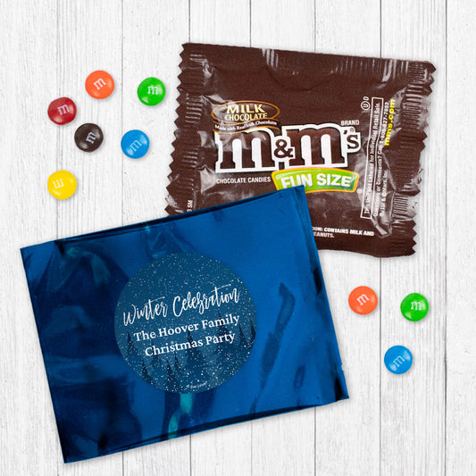 Personalized Winter Celebration Candy Favor Bag - M&Ms or Skittles