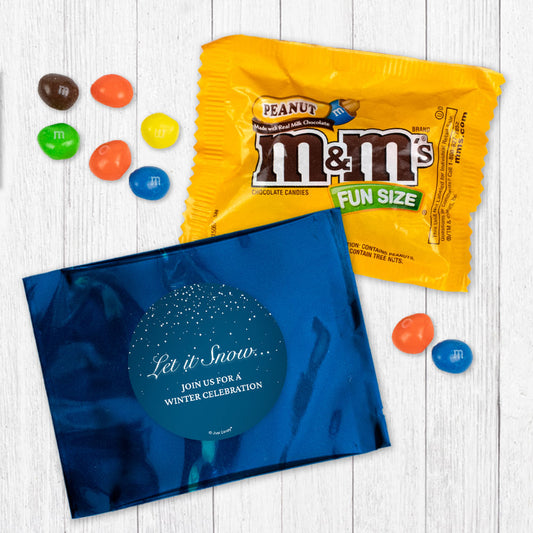 Personalized Let it Snow Christmas Candy Favor Bag - M&Ms or Skittles
