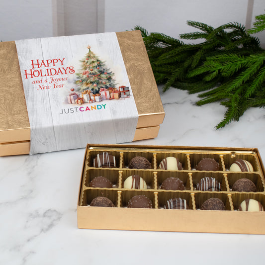 Happy Holidays Christmas Tree Truffle Gift Set