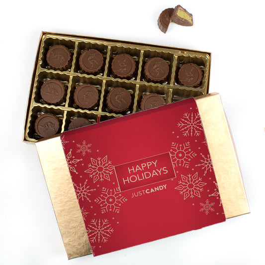 Happy Holidays Dubai Chocolate Truffles Gift Box - Snowflakes