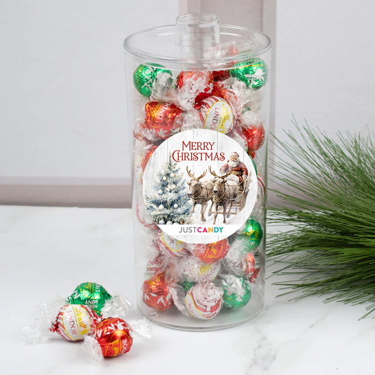 Santa's Seasons Greetings Lindtor Truffle Canister Gift