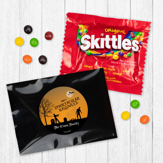 Personalized Halloween Zombie Spooktacular Candy Favor Bag - M&Ms or Skittles