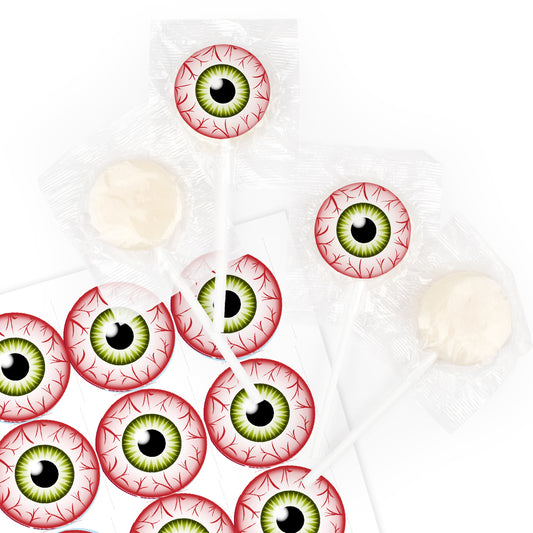 DIY Halloween Stickers & Lollipop (130ct) - Eyeballs