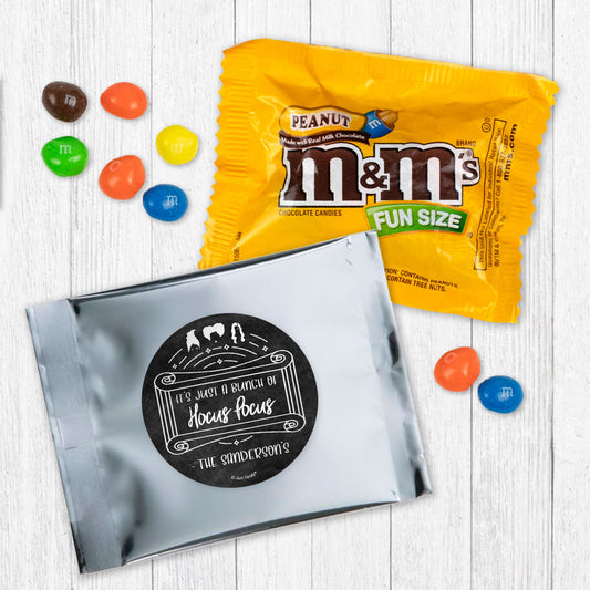 Personalized Halloween Candy Favor Bag - M&Ms or Skittles - A Bunch of Hocus Pocus