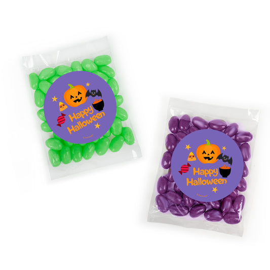 Halloween Jelly Bean Candy Bags - Jack-O-Lanterns