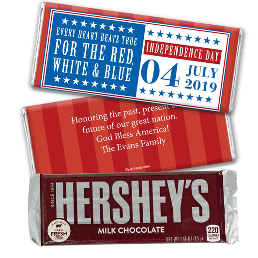Personalized Patriotic Freedom Hershey's Milk Chocolate Bar & Wrapper