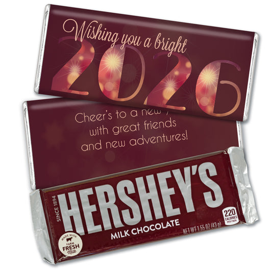 Personalized New Year's Eve Bright New Year Hershey's Milk Chocolate Bar & Wrapper