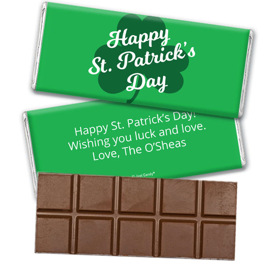 Personalized St. Patrick's Day Clover Hershey's Milk Chocolate Bar & Wrapper