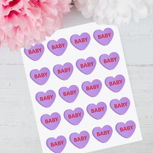 Personalized Valentine's Day 2" Stickers - Coversation Hearts