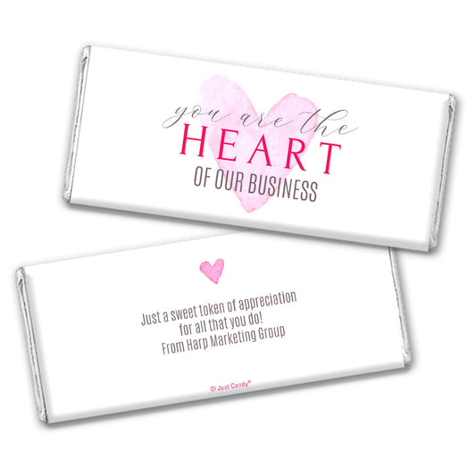 Personalized Valentine's Day Heart of Our Business Hershey's Milk Chocolate Bar & Wrapper