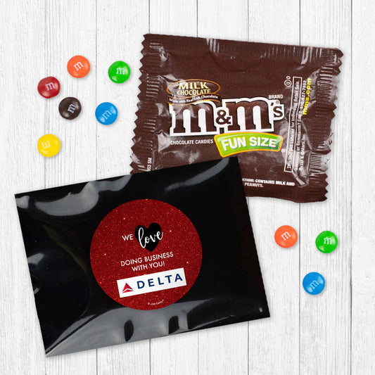 Personalized Valentine's Day We Love Doing Business With You! Greetings M&Ms or Skittles
