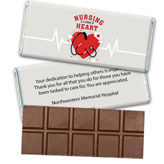 Personalized Nurse Appreciation Work of Heart Hershey's Milk Chocolate Bar