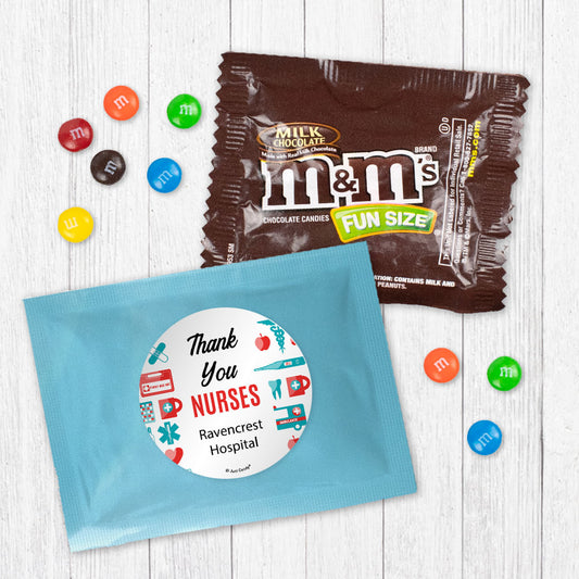 Personalized Thank You Icons Candy Favor Bag - M&Ms or Skittles