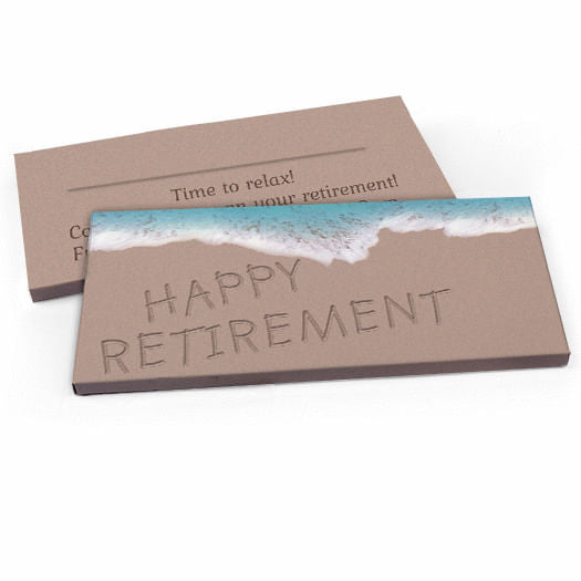 Deluxe Personalized Retirement Beach Candy Bar Favor Box